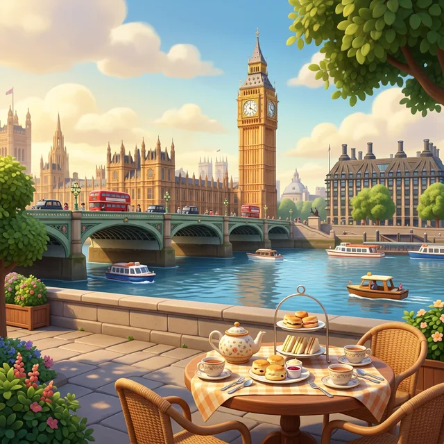 United Kingdom adventure illustration