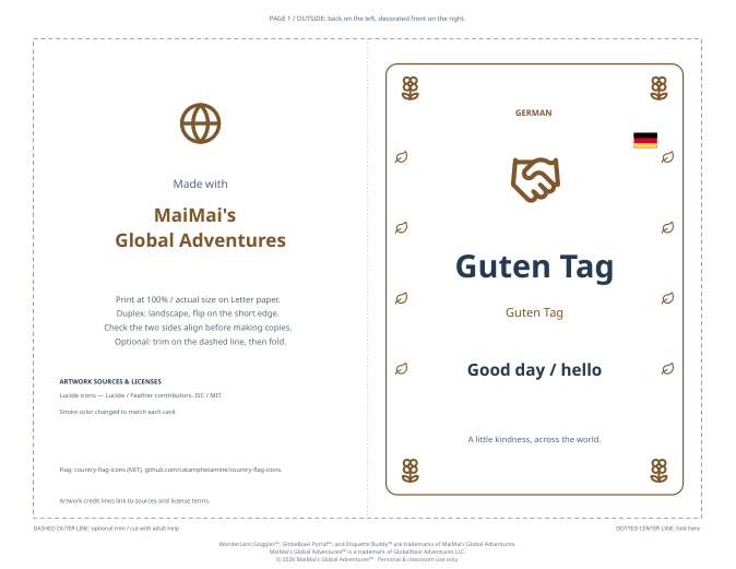 PDF preview: Guten Tag — Good Day