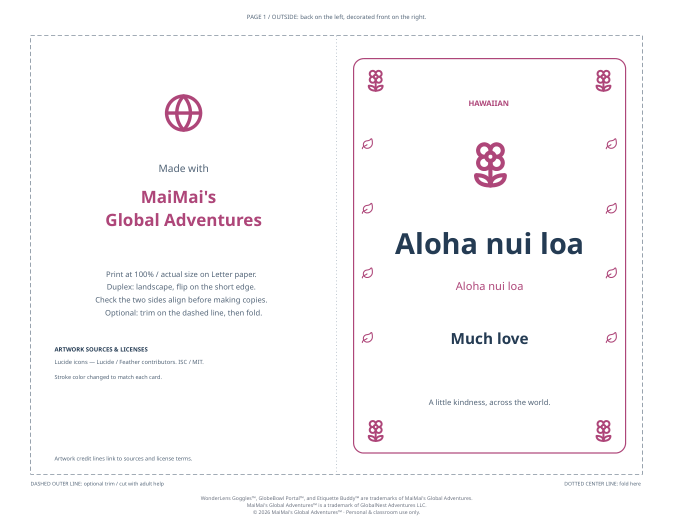PDF preview: Aloha Nui Loa — Much Love