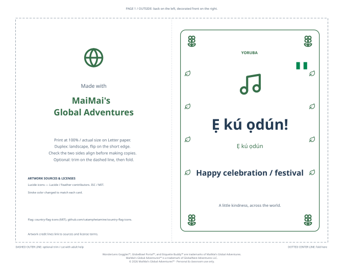 PDF preview: Ẹ Kú Ọdún — Happy Celebration