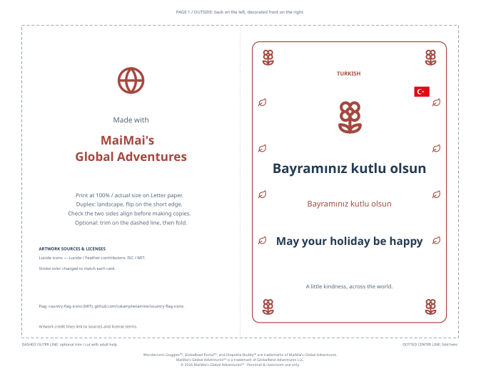 PDF preview: Bayramınız Kutlu Olsun — Happy Holiday