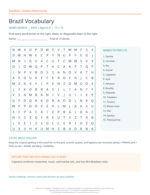 PDF preview: Brazil Vocabulary