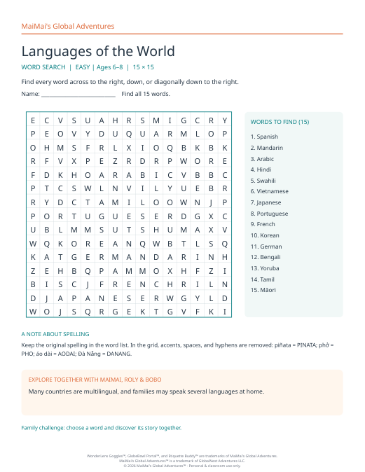PDF preview: Languages of the World
