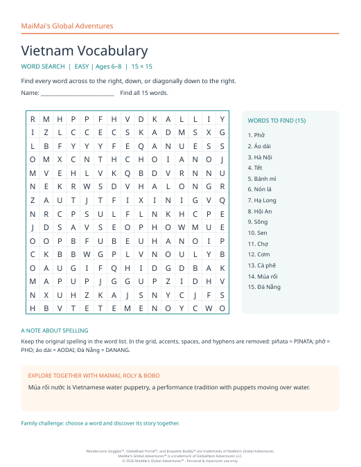 PDF preview: Vietnam Vocabulary