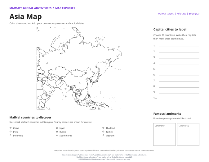 World & Regional Maps (7 PDFs)